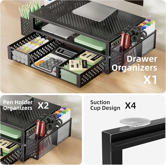 Simple Trending Desk Organizer and Accessories, 2 Tier Computer Metal Monitor - Image 7