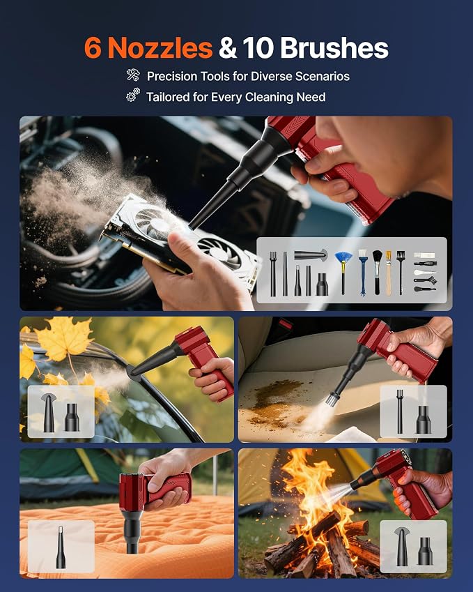 Compressed Air Duster, 000RPM Ultra-Powerful Electric Air Duster | 8000mAh - Image 7