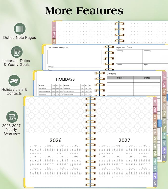 Academic Planner 2026-2027, Hardcover Weekly and Monthly Calendar Planner from - Image 6