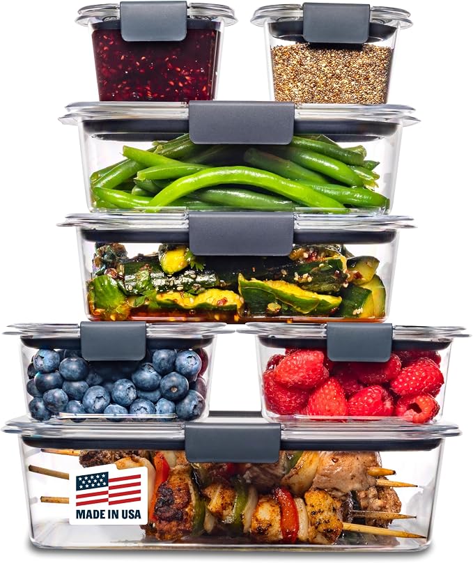Rubbermaid Brilliance Food Storage Containers, 14 Piece Plastic Containers by Unknown
