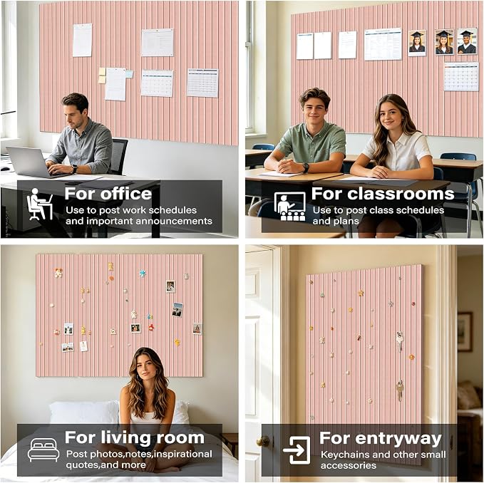 Large Felt Bulletin Board，47.2" x 35.4" 12 Pack Cork Board Alternative - Image 6
