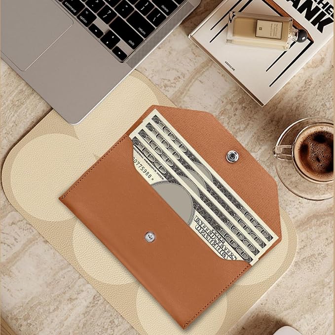 Pu Leather Cash Envelope Wallet - Image 7