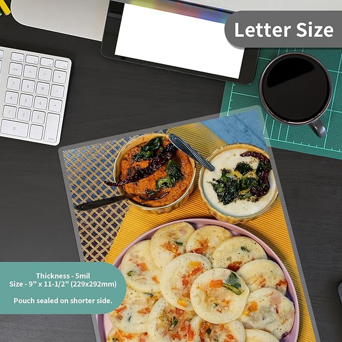 5 Mil Laminating Sheets 300 Packs, Thermal Laminating Pouches Holds 8.5" x 11" Sheets, Clear Laminator Plastic Paper 9 x 11.5 Inches - Rounded Corner Letter Size-DeskLoop Office