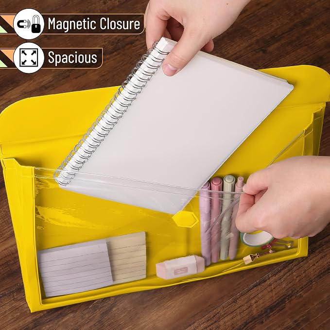 Mr. Pen- File Folder, Vibrant Yellow, Plastic File Folders Letter Size | - Image 4