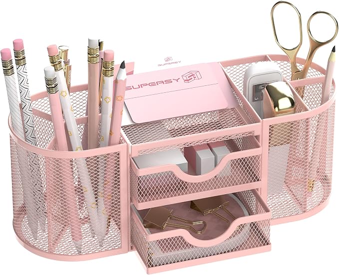 SUPEASY Mesh Desk Organizer, Desk Organizers and Accessories, Pen Holder by SUPEASY