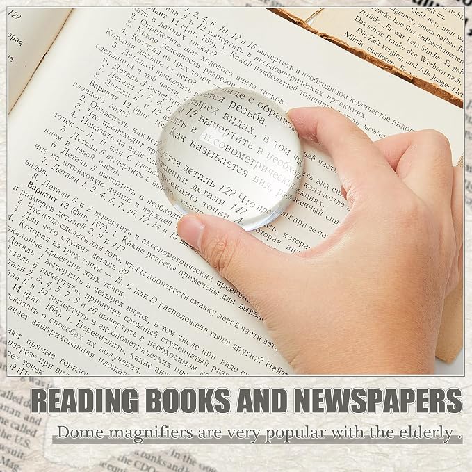 Briwooody 6 Pcs Crystal Dome Magnifier Paperweights Glass Paperweight Reading - Image 5