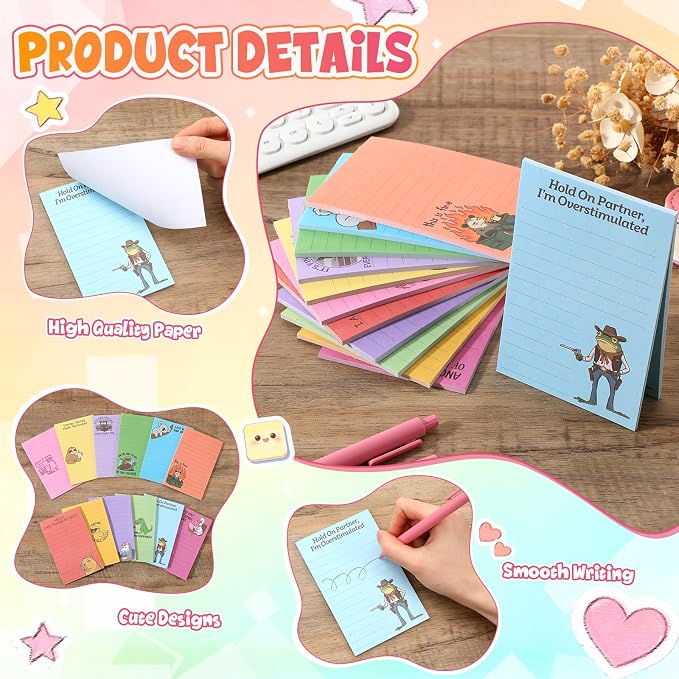 12 Pack Funny Notepads, 5x3 Inches Sarcastic Note Pads Memo Fun Office Gifts - Image 3