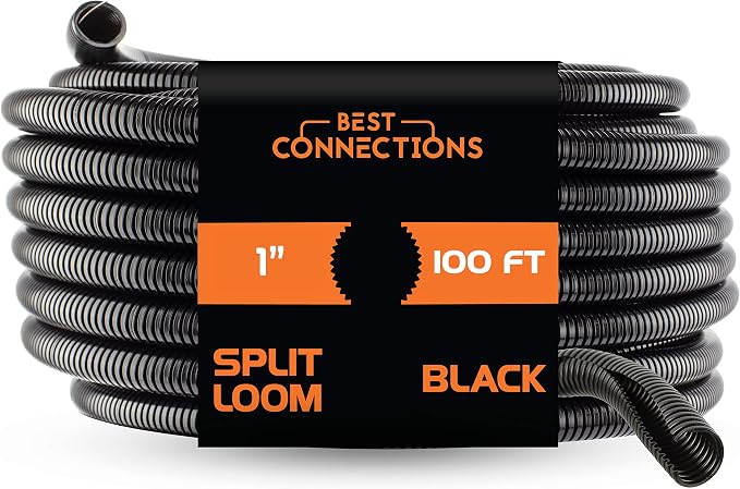 BEST CONNECTIONS Split Wire Loom Flex-Guard Convoluted Tubing Protective Split by BESTCONNECTIONS