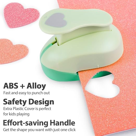 UCEC 2 Inch Heart Punch, Heart Paper Punch Shapes, Large Decorative Craft - Image 6