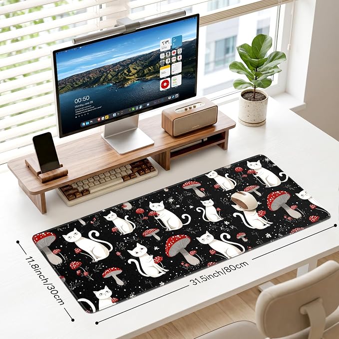 Desk Mat, Big Desk Pad, 31.5x11.8 Inches Extended Big Gaming Mouse Pad - Image 3