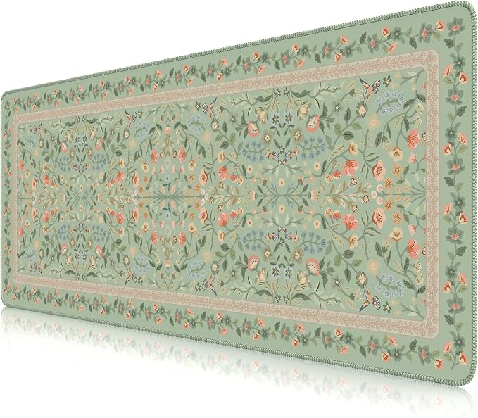 iCasso Aesthetic Floral Desk Mat, L Mouse Pads, Anti-Slip Mousepad by iCasso