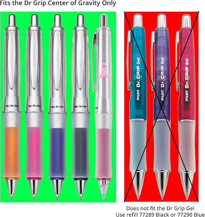 Pilot Dr. Grip Center of Gravity Ballpoint Pen Refills, Medium Point, 6 Packs - Image 2