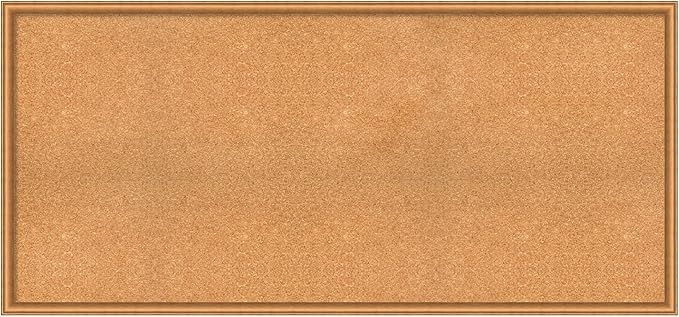 Amanti Art Natural Cork Board for Wall, 28x60 Vision Board with Bronze Frame, Oversize Corkboard Office Decor for Home Organization, Casual Corkboard Pinboard to Display Items for Home Organization-DeskLoop Office