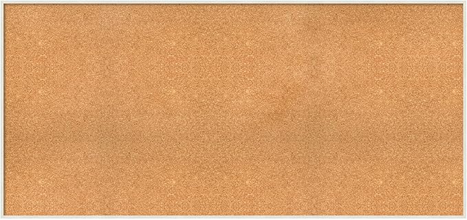 Amanti Art Natural Cork Board for Wall, 29x61 Vision Board with White Frame, Oversize Corkboard Office Decor for Home Organization, Modern Corkboard Pinboard to Display Items for Home Organization in-DeskLoop Office