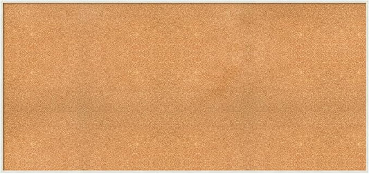 Amanti Art Natural Cork Board for Wall, 29x61 Vision Board with White Frame, Oversize Corkboard Office Decor for Home Organization, Modern Corkboard Pinboard to Display Items for Home Organization in-DeskLoop Office