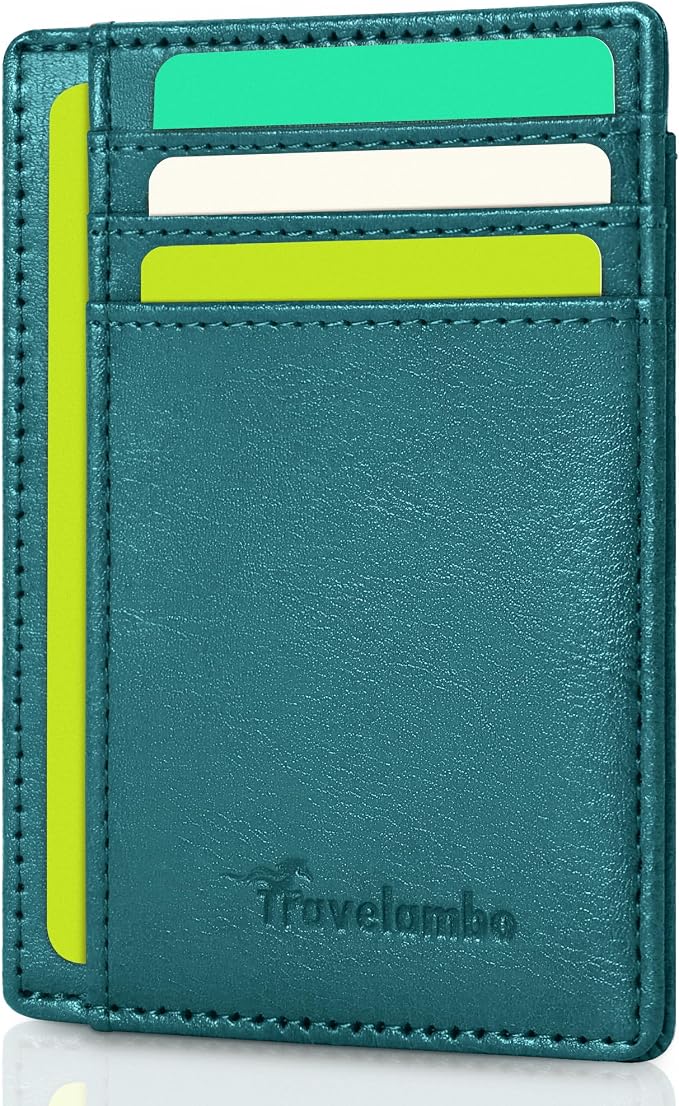 Travelambo Slim Wallet Front Pocket Minimalist Leather RFID Blocking Medium Size - Image 8