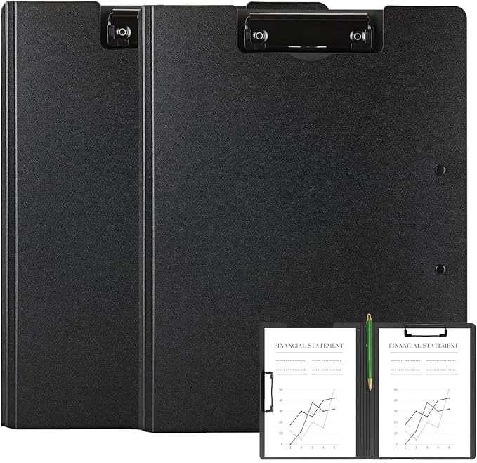 2 Pack Foldable Clipboards, A4 Office Clipboard Folder by MUYICS