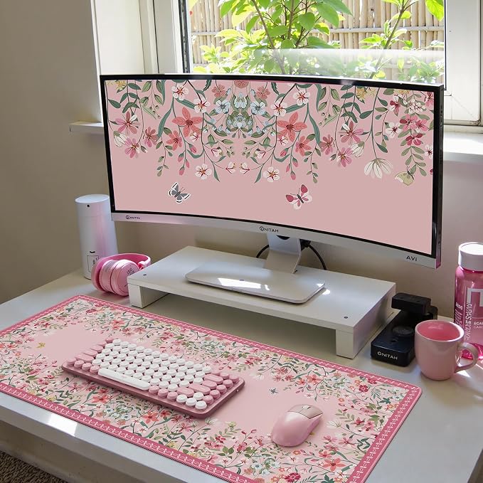iCasso Desk Mat Pink, Long Mouse Pad - Image 7