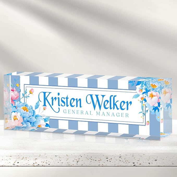 Desk Name Plate Personalized, Custom Name Plate by Gowelly