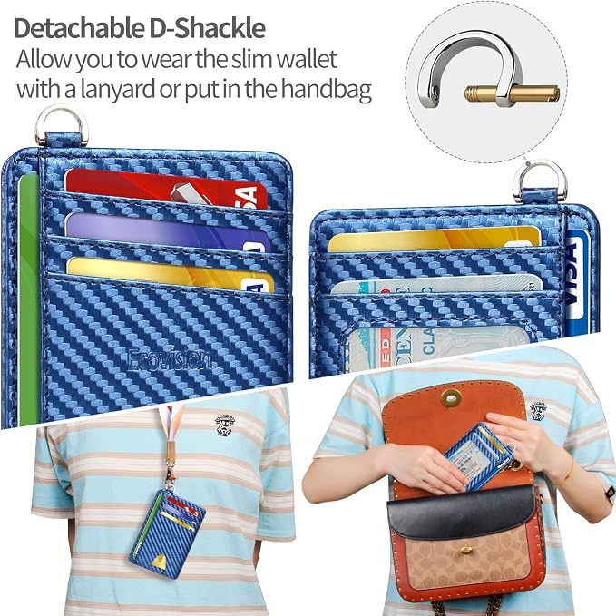 Slim Minimalist Front Pocket Wallet, RFID Blocking Credit Card Holder Wallet - Image 5