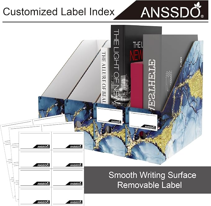 ANSSDO 6 Pack Cardboard Magazine Holder Premium Magazine File Holder Organizer - Image 3