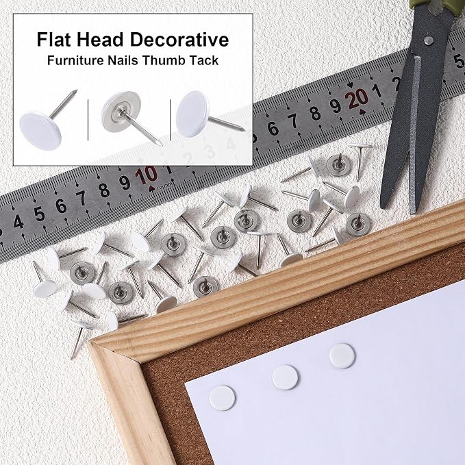 100pcs Metal Thumb Tacks, Heavy Duty Flat Head Push Pins, Upholstery Tacks - Image 5