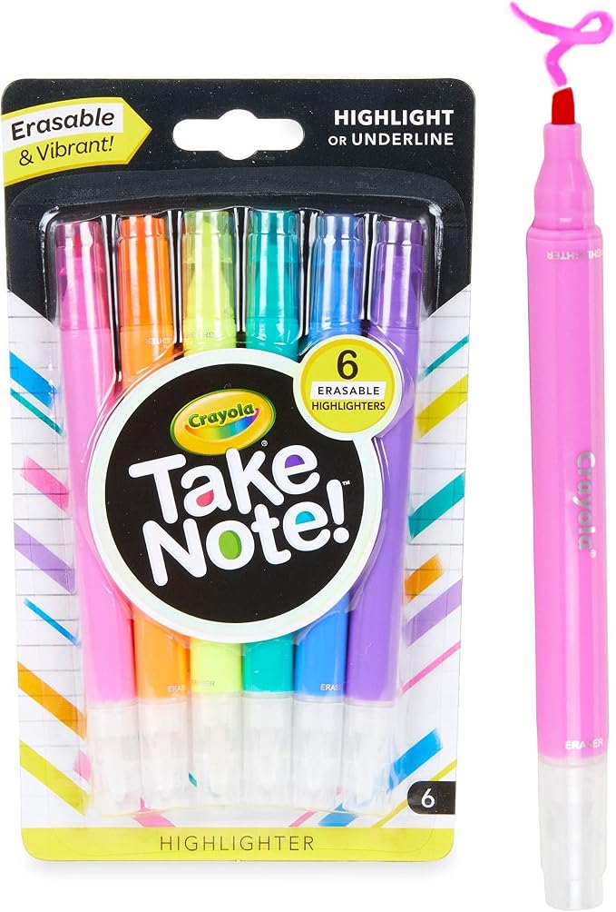 Crayola Take Note Erasable Highlighters, Teacher Essentials, Cute Aesthetic - Image 2
