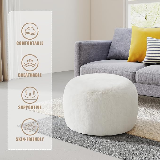 Gericco Round Stuffed Pouf Ottoman - Image 6