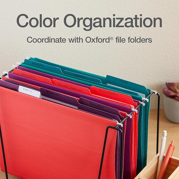 Oxford Hanging File Folders, 25 Pack, Letter Size, 5 Bright Colors, 5 Tab - Image 6
