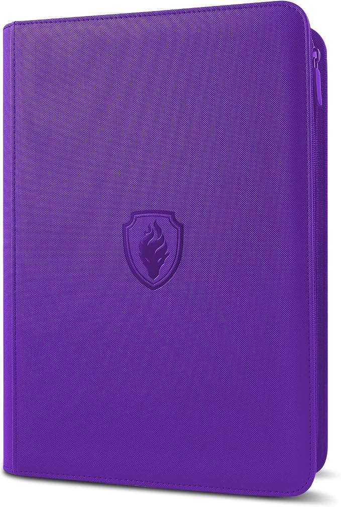 Premium Zip Card Binder, Fabmaker 9 Pocket Trading Card Binder, PU Cover Zipper by Fabmaker