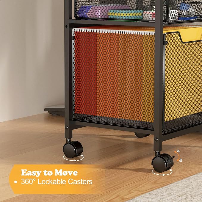 Rolling File Cabinet Cart, Printer Stand - Image 4