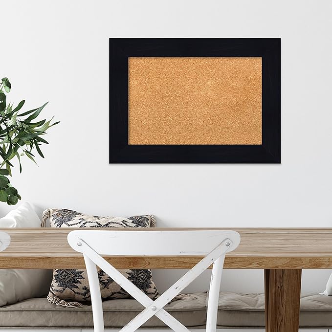 Amanti Art Natural Cork Board for Wall, 16x22 Vision Board with Blue Wood Frame, Small Corkboard Office Decor for Home Organization, Country Rustic Corkboard Pinboard to Display Items for Home-DeskLoop Office