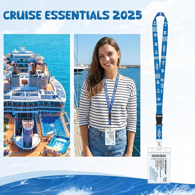 6 Pack Cruise Lanyards with Waterproof Card Holders, Mixed Colors | Detachable - Image 4
