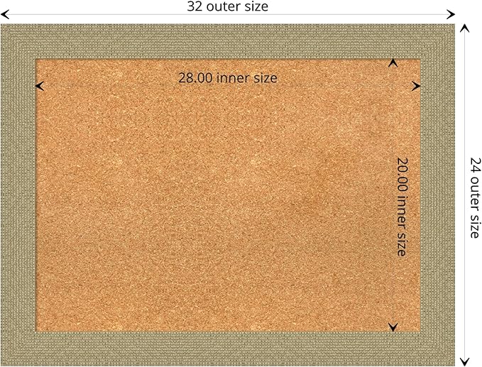 Amanti Art Natural Cork Board for Wall, 24x32 Vision Board with Gold Frame, Medium Corkboard Office Decor for Home Organization, Casual Corkboard Pinboard to display items for home organization-DeskLoop Office