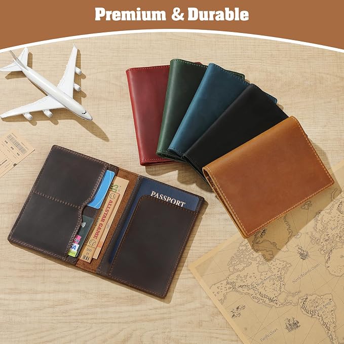 Jack&Chris Leather Passport Holder, Handmade Passport cover, Travel Wallet - Image 7