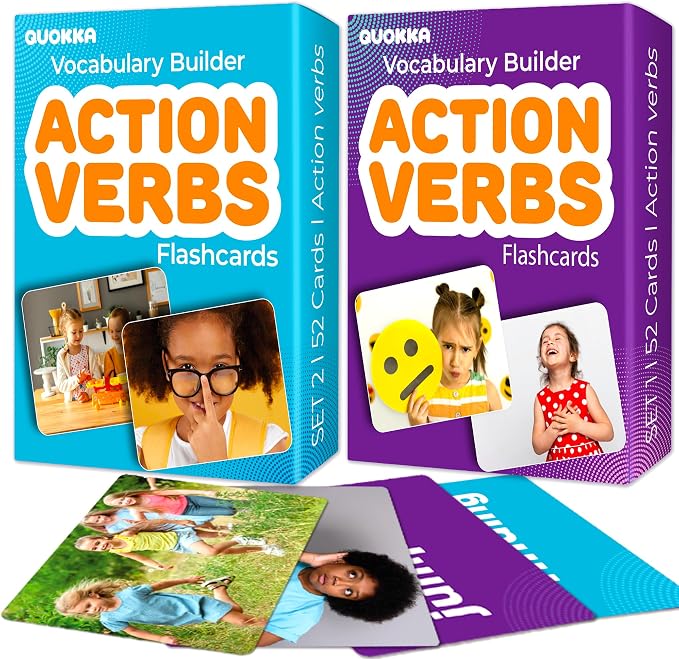 QUOKKA 104 Action Verbs Flash Cards by QUOKKA