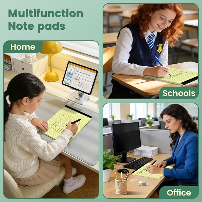 Yellow Legal Pads, 8.5 x 11 Note Pads, 2 Pack College Ruled Notepads 8.5 x 11 - Image 6