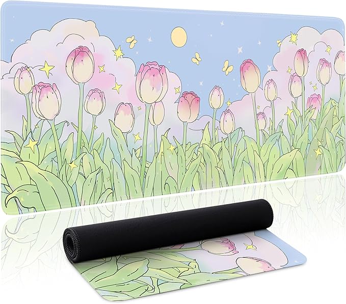 Kawaii Flower Mouse Pad Large Desk Mat Extended Keyboard Mouse Pad Cute XL by Unknown