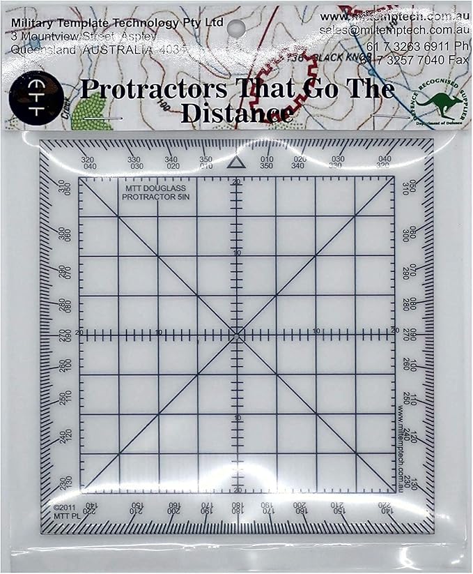 Douglas Protractor Graduated in Degrees for Angle Measurements and map Plotting for Outdoor, Marine or air Navigation, Hiking, Orienteering and Survival-DeskLoop Office
