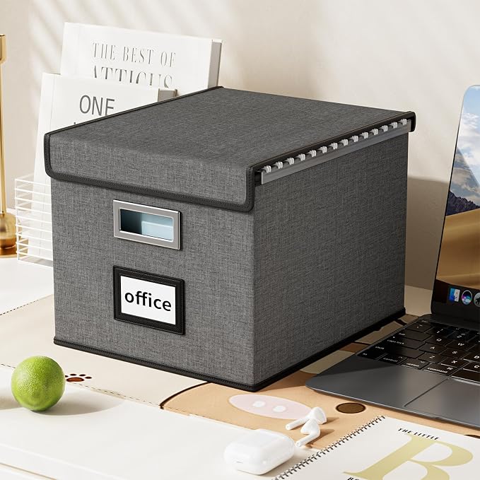 File Organizer Box with Lid, Collapsible File Folder Organizer - Image 7
