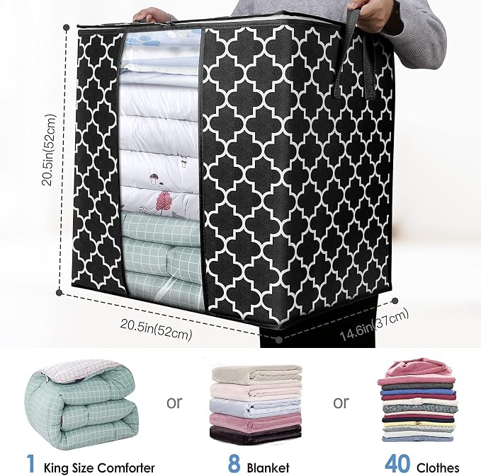 WISELIFE Storage Bags 6 Pack/100L Large Blanket Clothes Organization and - Image 2