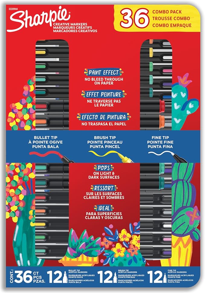 Sharpie Creative Markers Variety Pack, Water-Based Acrylic Paint Markers by Unknown