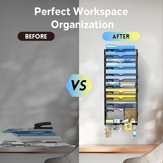 SUPEASY 12 Tier Wall File Organizer - Image 8