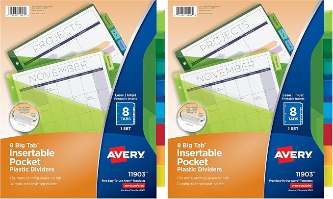 Avery Insertable Plastic Dividers by Avery