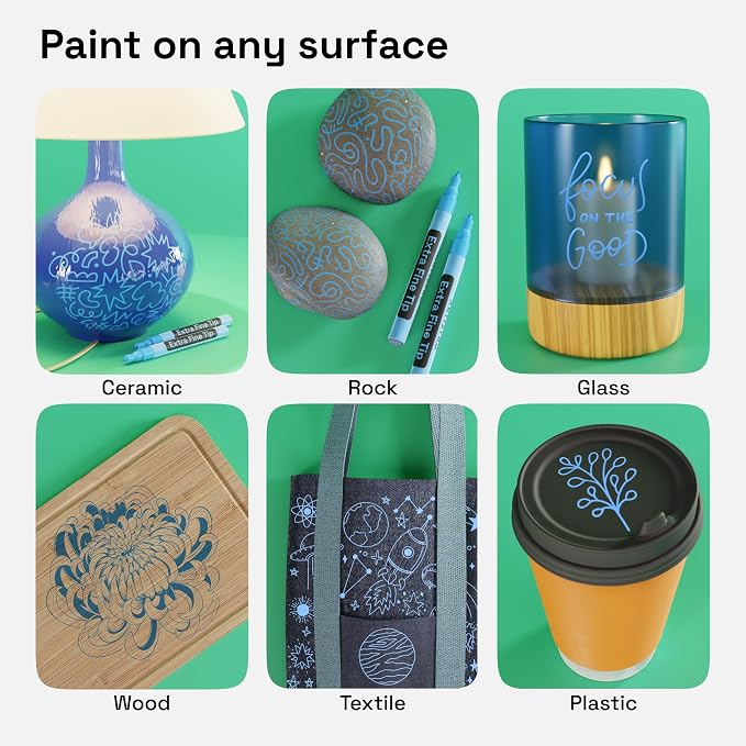 ARTISTRO 2 Light Blue Acrylic Paint Markers - Image 2