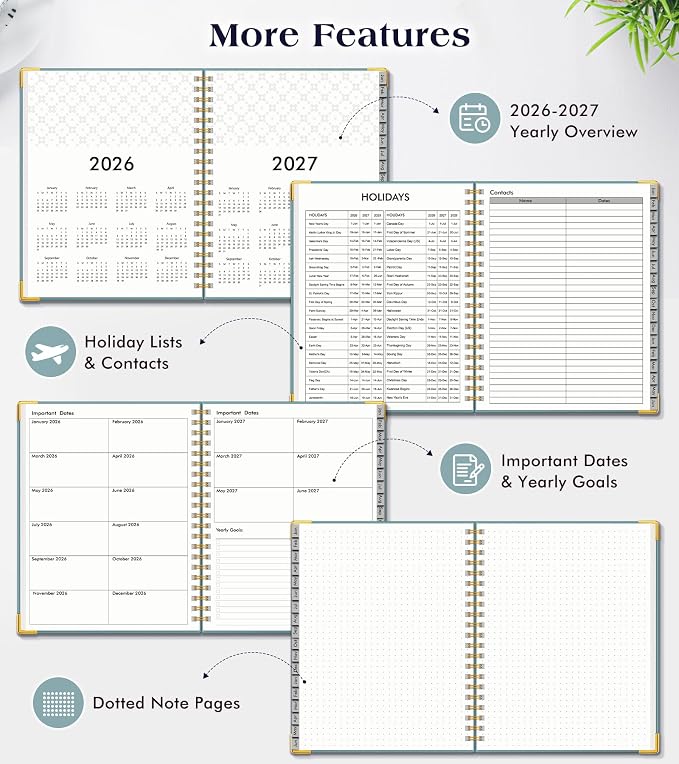 Planner 2026-2027, 18 Months Weekly and Monthly Hardcover Planner, January 2026 - Image 6