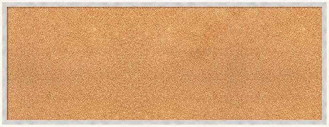 Amanti Art Natural Cork Board for Wall, 15x39 Vision Board with White Frame, Medium Corkboard Office Decor for Home Organization, Modern Corkboard Pinboard to Display Items for Home Organization in-DeskLoop Office