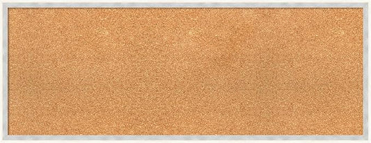 Amanti Art Natural Cork Board for Wall, 15x39 Vision Board with White Frame, Medium Corkboard Office Decor for Home Organization, Modern Corkboard Pinboard to Display Items for Home Organization in-DeskLoop Office