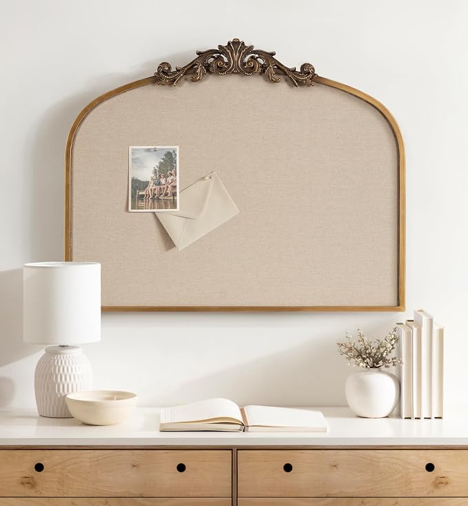 Kate and Laurel Arendahl Wide Decorative Arch Pinboard; 30 x 24; Gold; Framed - Image 3