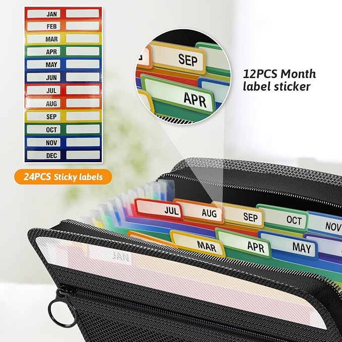 Ansook Coupon Receipt Organizer Holder, 13 Pockets Small Accordian File - Image 3